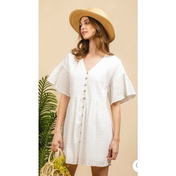 Boutique Very J cotton textured babydoll dress | multiple sizes - Picture 3 of 4